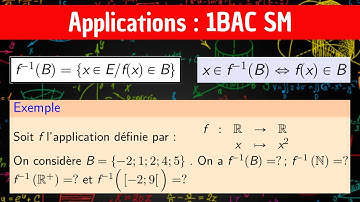 Les applications — Image réciproque d’une partie — 1 BAC SM