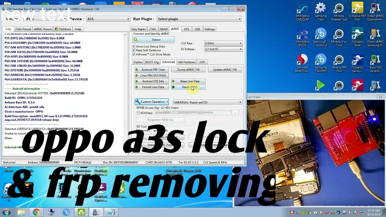 oppo a3s lock remove | frp remove | easy jtag