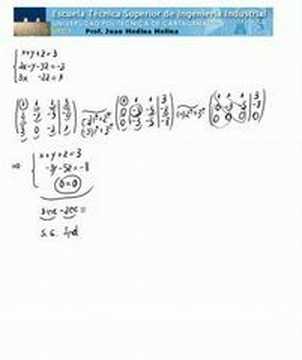 Método de Gauss con sistema compatible indeterminado