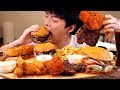 Mukbang Hamburger🍔|수제버거 풀세트 먹방|닭다리,치즈스틱,새우튀김,핫도그,감자| EATING SHOW [SIO ASMR 시오]