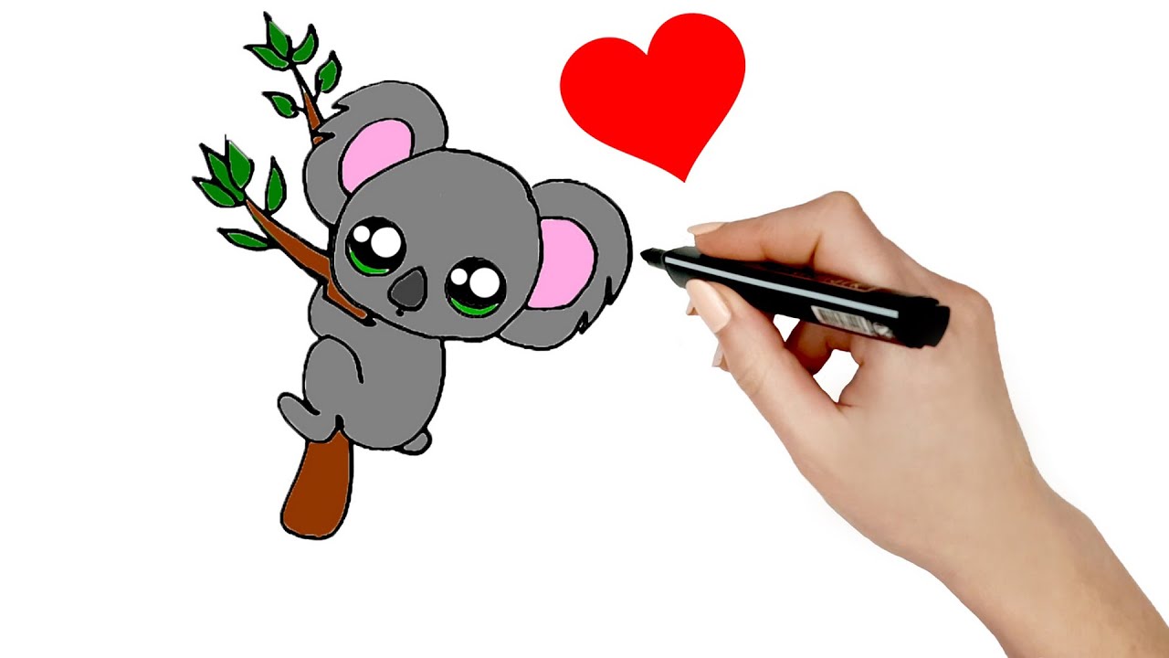 Cómo dibujar un KOALA kawaii en un árbol fácil. Learn to Draw a Cute Koala  in a tree easy - thptnganamst.edu.vn