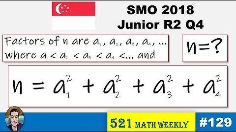 521 Math #129: Sum of squares of four smallest factors (Number theory question from SMO(J) 2018)