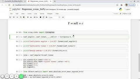 Regressão linear simples com a biblioteca SciPy do Python