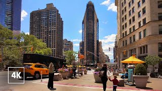 NEW YORK 4K - SUNNY DAY Walking tour down BROADWAY from East Village to FLATIRON Building