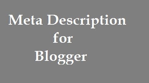 How To Add Meta Description on Blogger