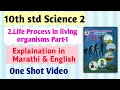 10th std Science 2 Chapter 2 Life Processes in living Organisms part 1 One shot video Full Chapter👍💯