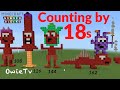 Numberblocks minecraft counting by 18s learn to count  skip counting by 18s learning songs for kids