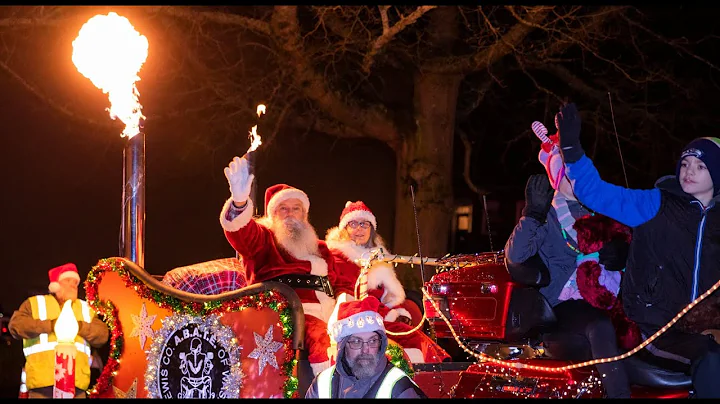 Lighted Tractor Parade from the roof of The Chronicle