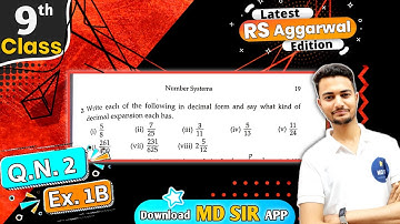 Rs Aggarwal Class 9 Chapter 1 | Exercise 1B Question number 2 | Number System | Md Sir Class 9