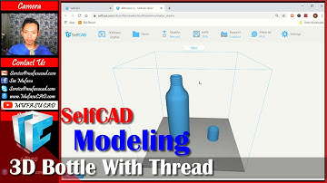 SelfCAD 3D Modeling Bottle With Thread Tutorial