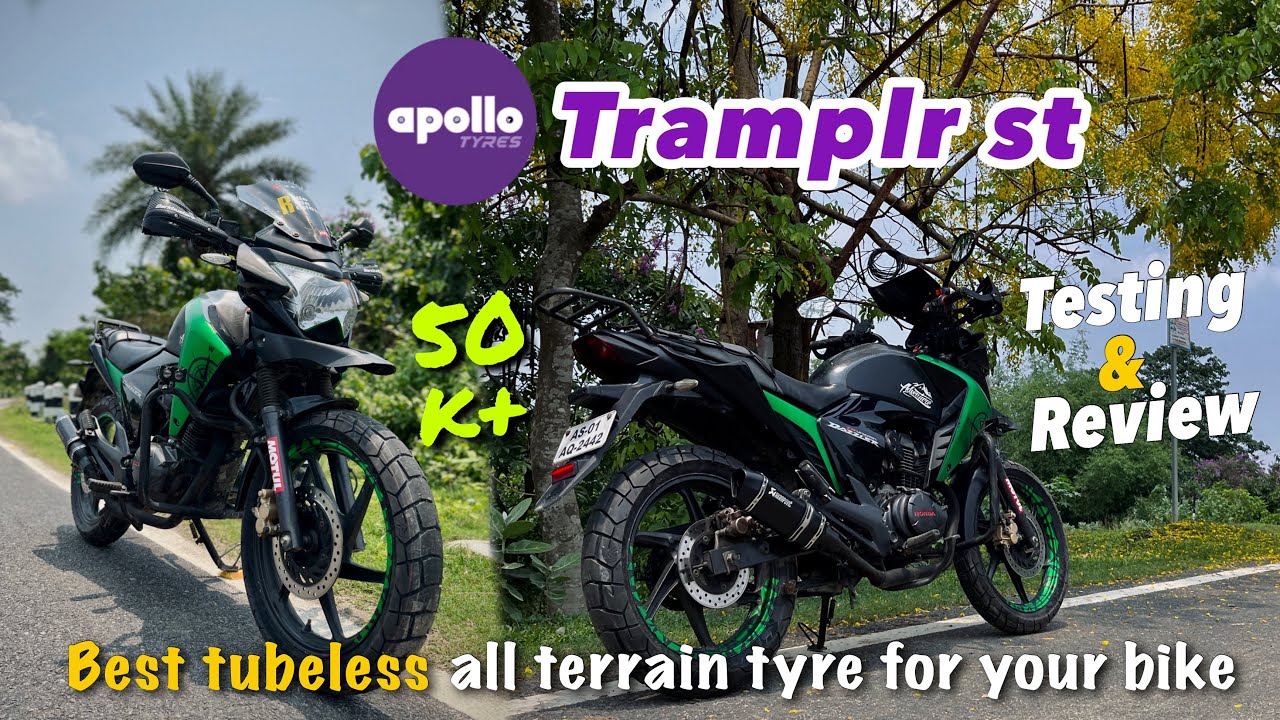 apollo tramplr st tyre review | tyre size upgrade 110 to 130 | dual sport tyres