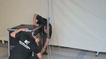 Powered dual 8 inch line away& 18 inch subwoofer speaker