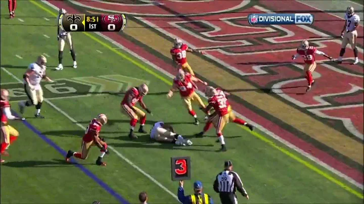 Donte Whitner monster hit Pierre Thomas 49ers vs Saints NFC 2012 HD