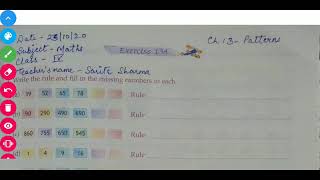 Class 4 ... Chapter 13 ( Part 2 ) Pattern 26 October 2020