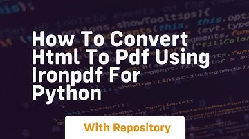 How to convert html to pdf using ironpdf for python