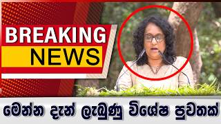 මෙන්න දැන් ලැබුණු විශේෂ පුවතක්