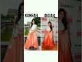 Indianactress vs korean actress  in same dress  samedress indian korean