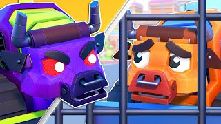 Bulldozer Bull is STUCK IN JAIL because of EVIL TWIN! Who will stop him? | Cars &amp; Trucks Rescue Squa