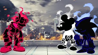 Genocide x Too Slow x Really Happy | Tabi vs Sonic Exe And Mickey Mouse