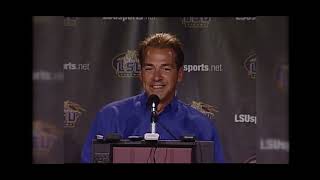 Rare footage of Nick Saban LSU press conference days!!!