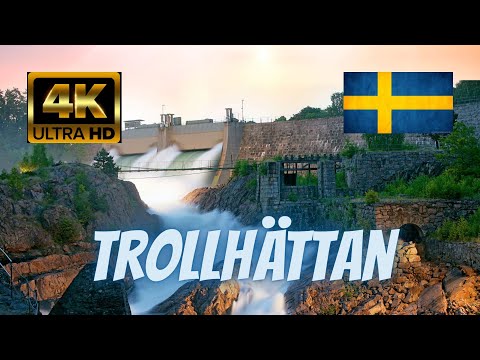 beautiful Trollhättan of SWEDEN ,,, 4K HD ULTRA en av de vackraste plats i Sverige