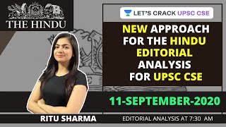 11-September-2020 | The Hindu Editorial Analysis for UPSC CSE | Crack UPSC CSE/IAS | Ritu Sharma