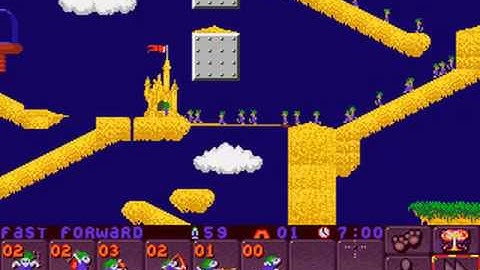 Lemmings 2: The Tribes - Beach Level 5