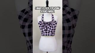 Beginner sewing projects, Creating a crop top with a BIG bow using scrap fabric #shorts