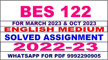 bes 122 solved assignment 2022-23 in english | bes 122 solved assignment 2022-23 | bes 122 2022-23