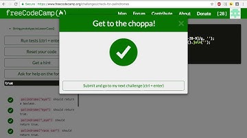 Find if a string is a palindrome - Check for Palindromes - NoAudio - JavaScript - FCC