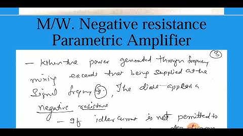 Negative resistance Parametric Amplifier