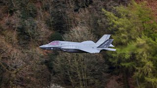 F35 fighters fast and LOW over Ullswater in the Lake District UK. 14/04/22