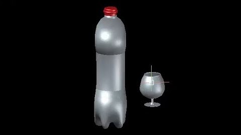 Autocad 3d bottle with glass