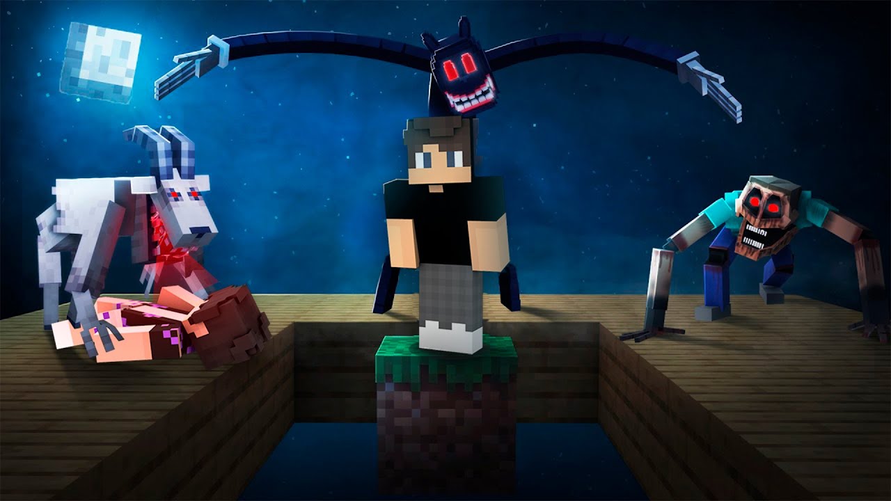 Minecraft, Lekin 1 blokda maxluqlar bilan qoldik 