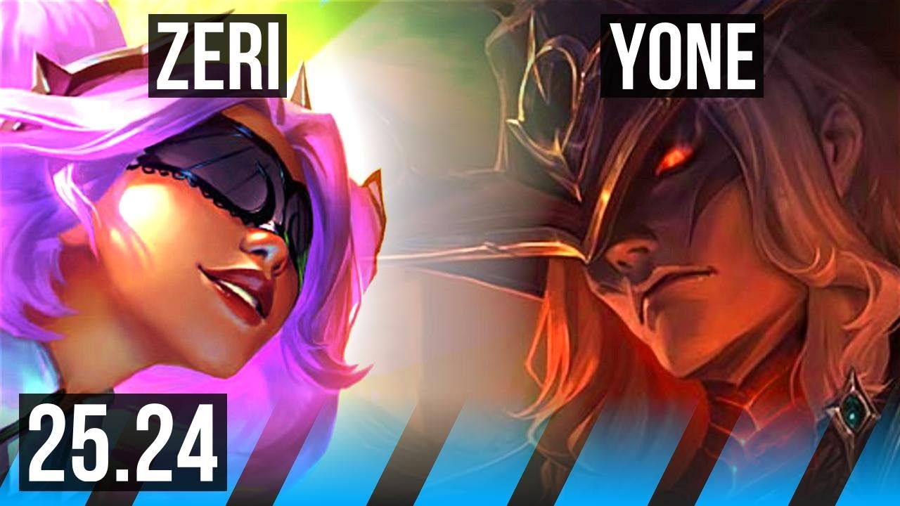ZERI vs YONE (MID) | Good KDA: 14/1/2 | KR Master | 25.24