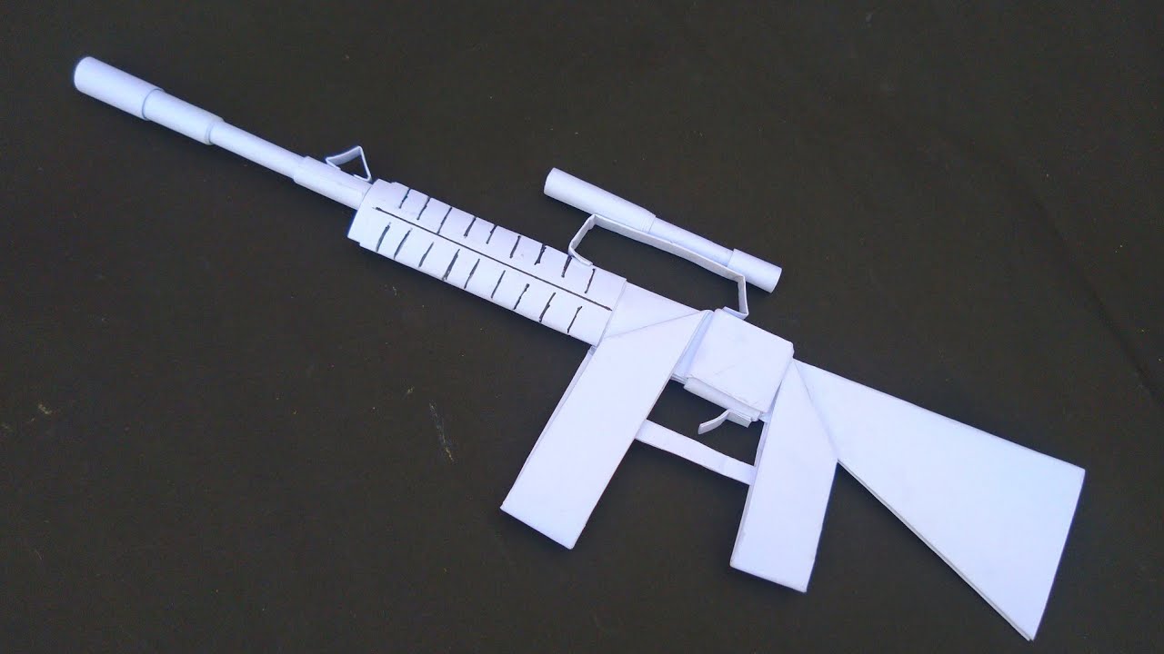 How to make paper sniper rifle Making paper gun Easy paper gun