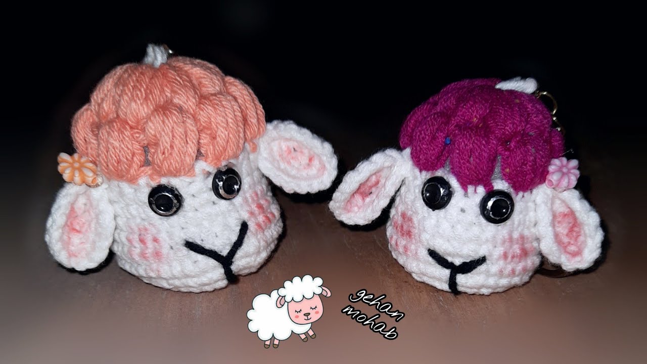 طريقة عمل #ميدالية على شكل #خروف #العيد #توزيعات #العيد ،، sheep key holder 🐑🐑