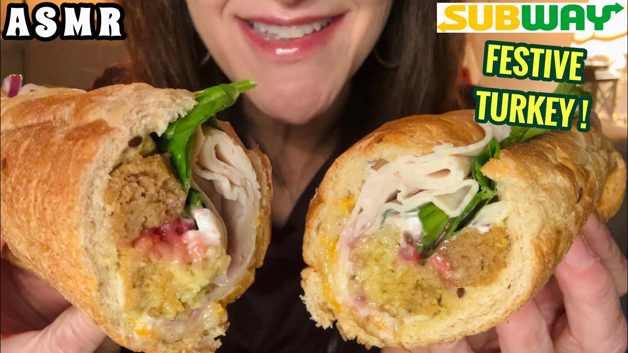 ASMR: SUBWAY FESTIVE TURKEY SUB..Death Cleaning, & Golden Bachelor DRAMA 😁 (Whispering) MUKBANG