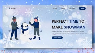 Animated Snow Landing Page ui Design Using HTML and CSS (SCSS)
