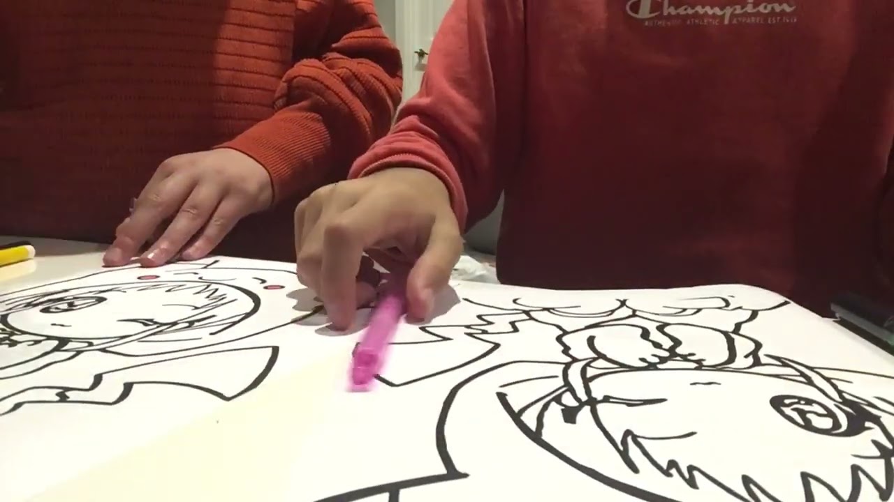 Three colour marker challenge ( anime colouring)