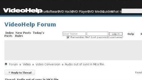 MKV Audio Is Out Of Sync