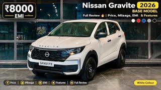 Nissan Gravite Base Model 2026 Full Review 🔥 Price, Mileage, EMI &amp; Features