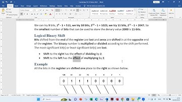 Cambridge Computer Science Chapter 1 Data Representation Part 2