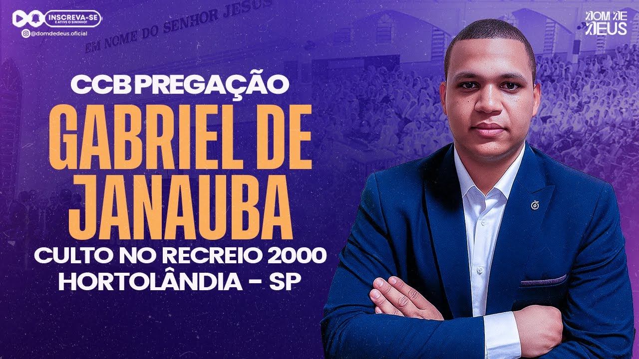 CCB PREGAÇÃO GABRIEL DE JANAÚBA - CULTO NO RECREIO 2000 EM HORTOLÂNDIA - SP