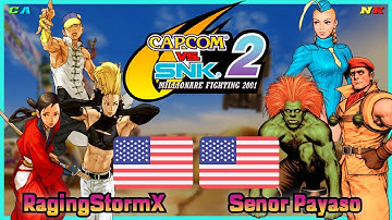 Capcom Vs. SNK 2 || RagingStormX 🇺🇸 VS 🇺🇸 Senor Payaso || FLYCAST FIGHTCADE 2