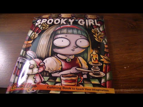 Spooky Girl by Coco Wyo Adult Coloring Book Flip Thru!
