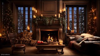 Enchanted Winter Fireside Ambiance: Cozy Atmosphere by the Fire