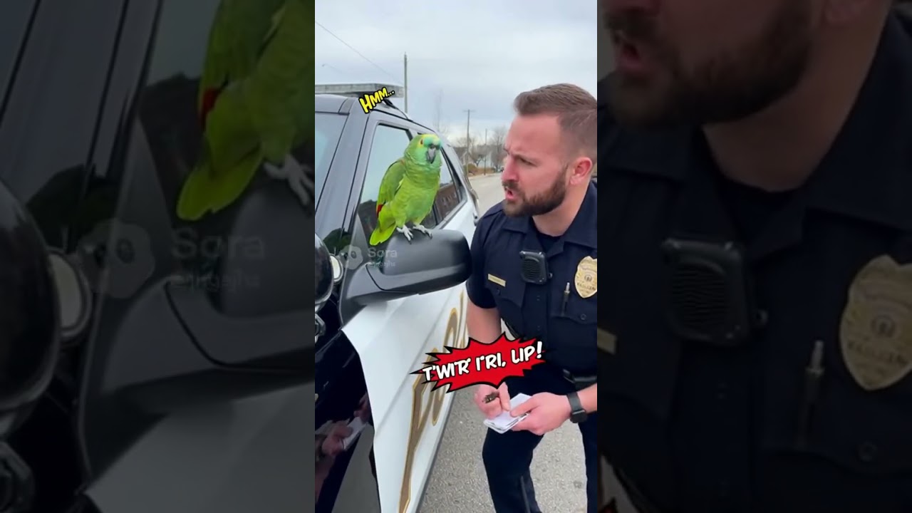 PARROT  VS POLICE OFFICER 