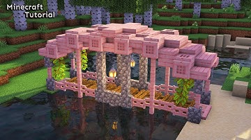 Minecraft 1.20 | How to Build a Cherry Bridge - Puente de Cerezo