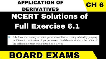 8. A balloon, which always remains spherical on inflation, is being inflated by pumping in 900 cubic